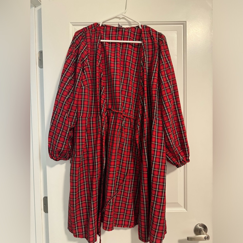Red Plaid Old Navy Wrap Dress